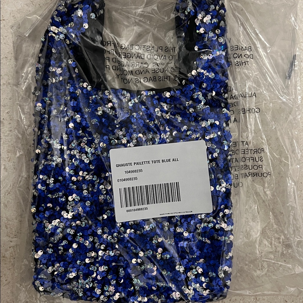 NWT ANTHROPOLOGIE Paillette sequins silver blue - Picture 5 of 15